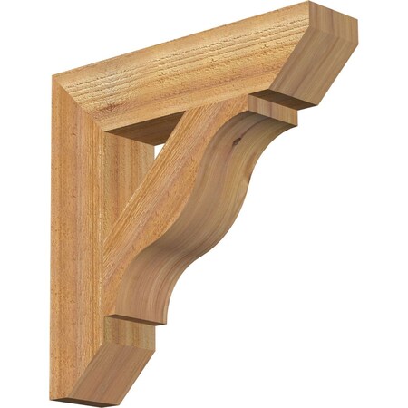 Ekena Millwork Funston Slat Rough Sawn Bracket, Western Red Cedar, 4"W x 18"D x 18"H BKT04X18X18FST06RWR